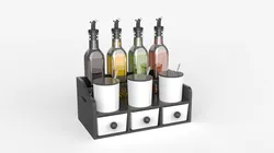 Condiment Set Oil Rack With Four Bottles