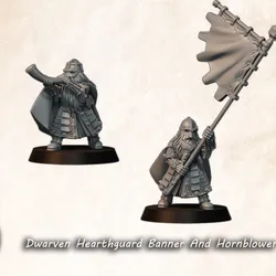 Dwarven Hearthguard Banner And Hornblower