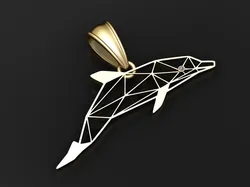 Geometric dolphin pendant 3D Print Model in Pendants 592403
