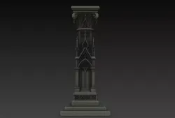Gothic Cathedral Ornament Pillar STL
