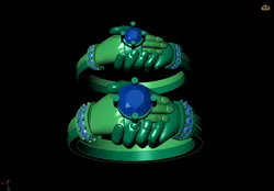 Hand Holding Couple Ring Romantic Matching Band for Couples 3D Print Model in Rings 592539