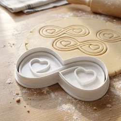 Infinity Symbol Intertwined With Two Hearts Cookie Cutter