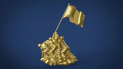 Iwo Jima Tribute American Marine Hero Bas Relief 3D Print Model in Sculpture 593354