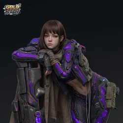 Nia - Sci-Fi Sniper Girl Futuristic Female Warrior 3D Print (90mm & 32mm)