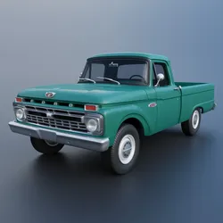 Pickup Truck F100 Short Bed 1966 3D Print Model in Automotive 593233