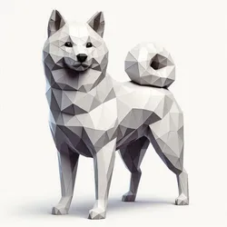 Polygonal Shiba Inu Dog 3D Print Model in Animals 593191