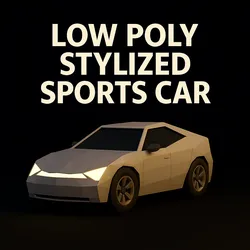 Stylized Low Poly Sports Car Game-Ready