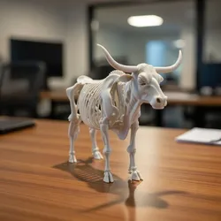Bull Skeleton Anatomy – Highly Detailed Large Mammal Skeletal 3D Model for Education & 3D Printing