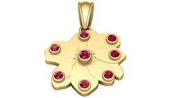 Elegant flower-shaped gold pendant