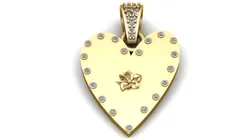Gold Heart-Shaped Pendant 3D Print Model in Pendants 596072
