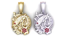 Golden Fish Coral Pendant 3D Print Model in Pendants 594234