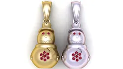 Golden Snowman Pendant 3D Print Model in Pendants 594245