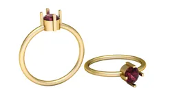 Golden Solitaire Ruby Ring 3D Print Model in Rings 595099