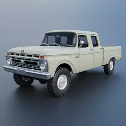 Pickup Truck F250 Crew Cab 1966 3D Print Model in Automotive 594504