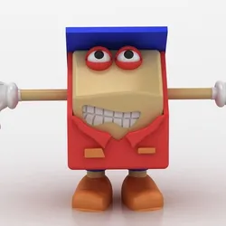 3D cartoon box character 3d printable model