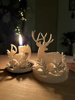 Candlestick with deer
