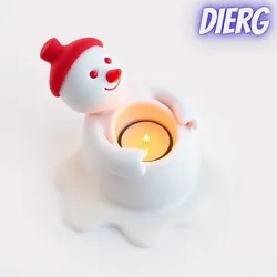 Lighting & Lamps STL تنزيل - Smiling Melting Snowman Candle Holder Winter Decoration - DiErModels