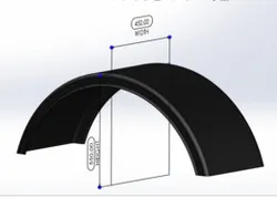 Parametric Plastic Trailer Mudguard | Easily Customizable for Different Wheel Sizes