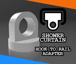 Shower Curtain Hook to Rail Adapter