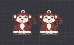 cute animal , martin the monkey multicolor keychain / necklace charm