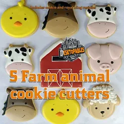 Cute Farm Animal Cookie Cutter Set | 5-Piece Collection for Baking 🐄