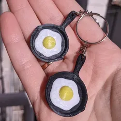 Fried Egg in Skillet Keychain 🍳🍳 - Cute Delicious 3D Print Model
