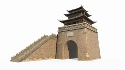 Gate of East Asian Ancient Architecture City Tower
