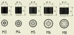 Knurled Screw /Knob/ Nut M3, M4, M5, M6, M8