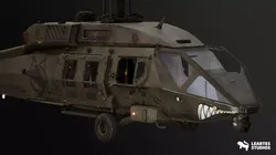 Military Helicopter - Rigged and BP Controllable with skins Low-poly 3D model