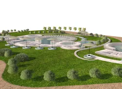 Poolside Paradise Park 3d Scene