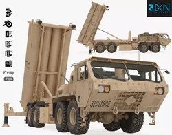 US Mobile Anti-Ballistic Missile System THAAD Open Version 3D model