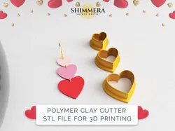 VALENTINE TRIPLE HEARTS EARRING CLAY CUTTER