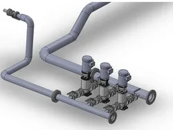 Piping for a sanitation system.