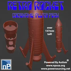 Retro Rocket Ship - Pluto Peak 28mm scale Free 3D Print Model in Game Accessories 516237