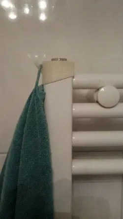 Towel hook for bathroom radiator