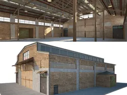 Warehouse Old interior and exterior