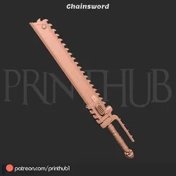 Chainsword from space marine 2 for cosplay stl 3D Print Model in Scans and Replicas 576807