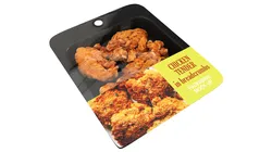 Chicken tender in breadcrumbs with packaging