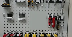 Compact, specific hand tool holders on peg board