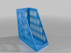 Parametric (customizable, SCAD) magazines/files/books holder with fractal oval hole pattern to reduce weight