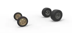 Wheel set of Vintage Front engine dragster Version 2 Scale 1 to 25 3D Print Model in Vehicle 576831