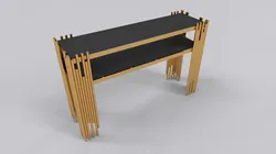 Gold console table top glass