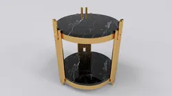 Gold side table with marble black calacatta Free