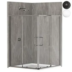 H Framed Square Shower Enclosure With Base