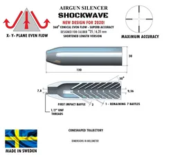 SILENCER SHOCKWAVE 120 mm .30" / 7,62 mm
