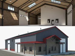 Warehouse Office interior and exterior