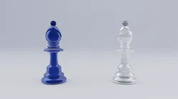 Bishop Frosted Glass Chess Pieces