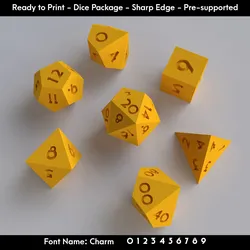 Board Games & Card Games STL Download - Dice Masters – Ready to Print - 7 Piece Set – Charm Fontby Atomic Dice