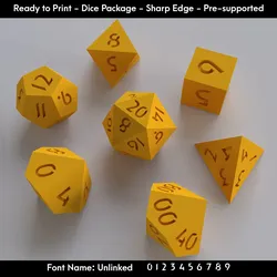 Board Games & Card Games STL تنزيل - Dice Masters – Ready to Print - 7 Piece Set – Unlinked Font - Atomic Dice