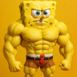 Bob SquarePants, muscular bodybuilder